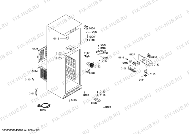 Схема №1 KD52VX04NE с изображением Дверь для холодильной камеры Siemens 00244938