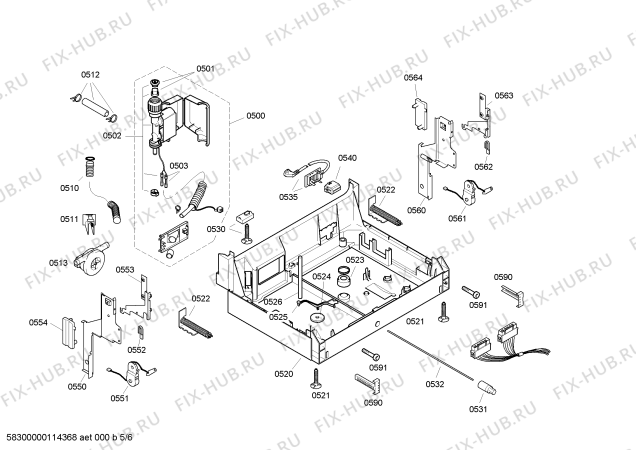 Взрыв-схема посудомоечной машины Siemens SE64E333EU - Схема узла 05