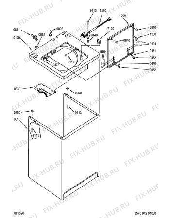 Схема №2 3LBR8255EQ AWM 942 с изображением Уплотнение для стиралки Whirlpool 481241818258