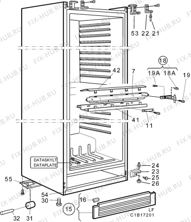 Взрыв-схема холодильника Zanussi ZC375 - Схема узла C10 Cabinet