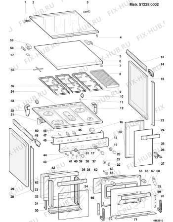 Взрыв-схема плиты (духовки) Indesit GS841E5S (F012084) - Схема узла