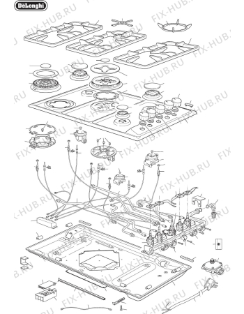 Схема №1 DEGH90W с изображением Распылитель для плиты (духовки) DELONGHI 101336