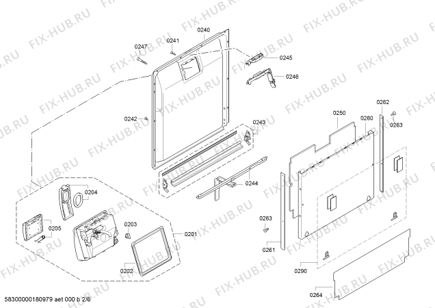 Схема №1 SX76N057EU с изображением Силовой модуль запрограммированный для посудомойки Siemens 12007901