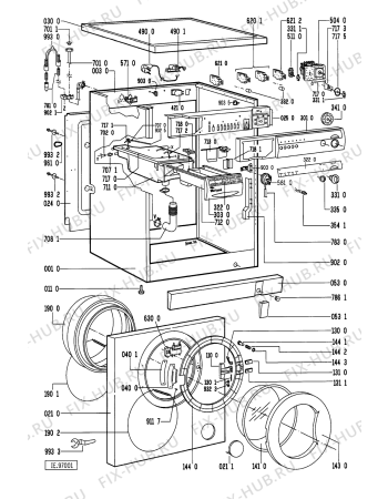 Схема №1 AWM 277/WS-B с изображением Обшивка для стиральной машины Whirlpool 481945919759