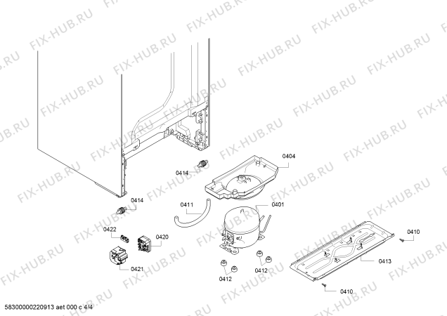 Взрыв-схема холодильника Bosch KGN39VT21R Bosch - Схема узла 04