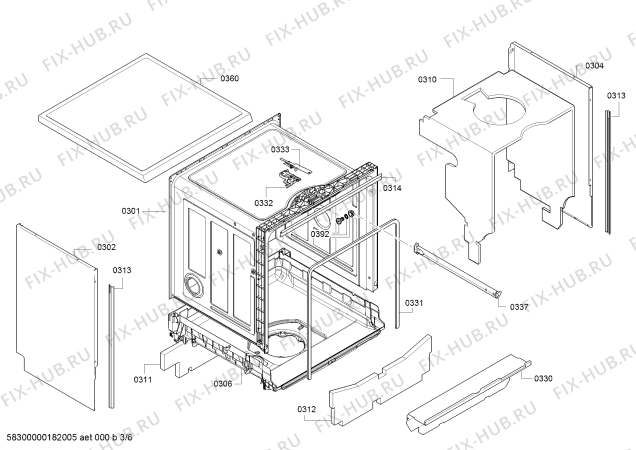 Взрыв-схема посудомоечной машины Bosch SMS40C02EU AquaStop - Схема узла 03