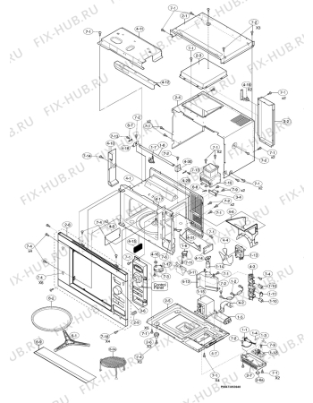 Взрыв-схема микроволновой печи Zanussi ZNC22X - Схема узла Section 1