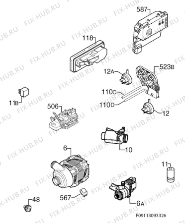 Взрыв-схема посудомоечной машины Zanussi ZDI13001NA - Схема узла Electrical equipment 268