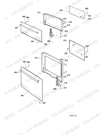 Взрыв-схема плиты (духовки) Indesit DB62IXMK2 (F047603) - Схема узла