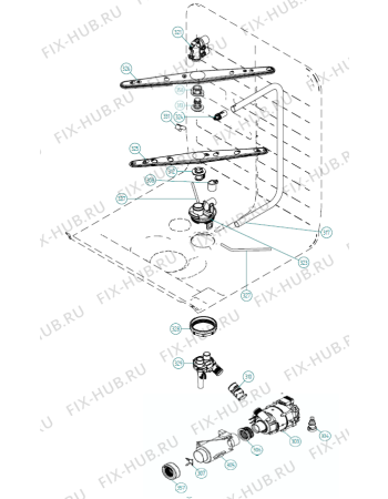 Взрыв-схема посудомоечной машины Asko D5233 Encore US   -Titanium FI (341147, DW70.3) - Схема узла 03