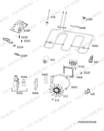 Взрыв-схема плиты (духовки) Husqvarna Electrolux QCK5565X - Схема узла Electrical equipment