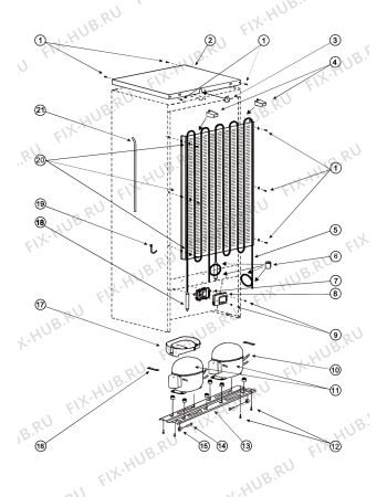 Взрыв-схема холодильника Ariston MBA2185LZ (F030936) - Схема узла