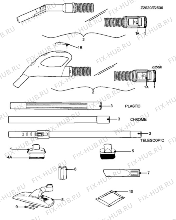 Взрыв-схема пылесоса Electrolux Z2550 - Схема узла Hose