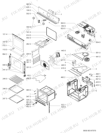 Схема №1 OBI F40 OW 901.087.32 с изображением Дверца для плиты (духовки) Whirlpool 481245050023