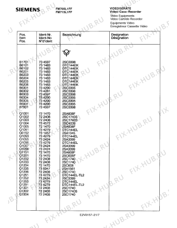 Схема №2 FM705L1FF с изображением Инструкция по эксплуатации для видеотехники Siemens 00530858