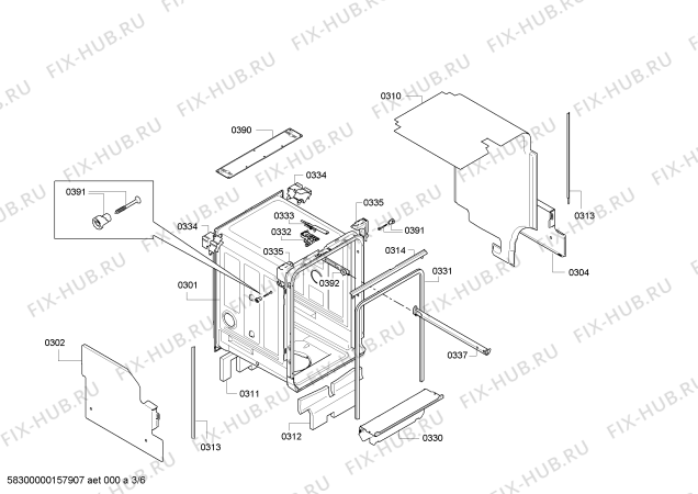 Схема №1 SPV40E00EU с изображением Передняя панель для посудомойки Bosch 00706584
