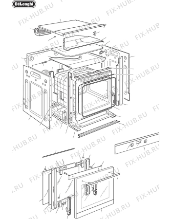 Схема №2 DE60MPB с изображением Панель для духового шкафа DELONGHI 032F2995DA