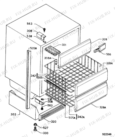 Взрыв-схема холодильника Arthurmartinelux AU1220U2 - Схема узла Tub