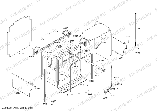 Схема №3 SHX56C06UC Bosch с изображением Кабель для посудомоечной машины Bosch 00646397