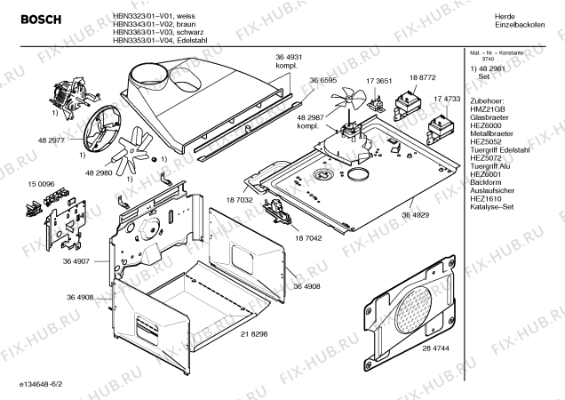 Схема №3 HBN3323 с изображением Инструкция по эксплуатации для духового шкафа Bosch 00583631