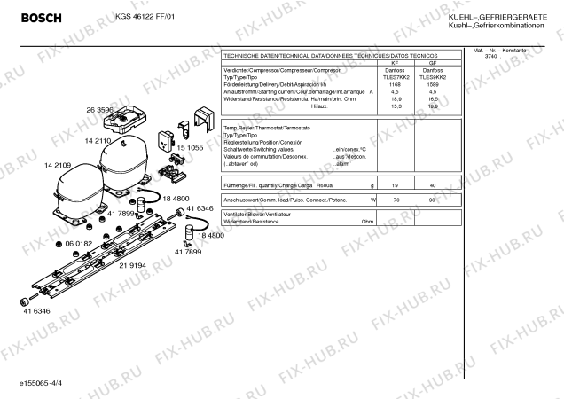 Взрыв-схема холодильника Bosch KGS46122FF - Схема узла 04