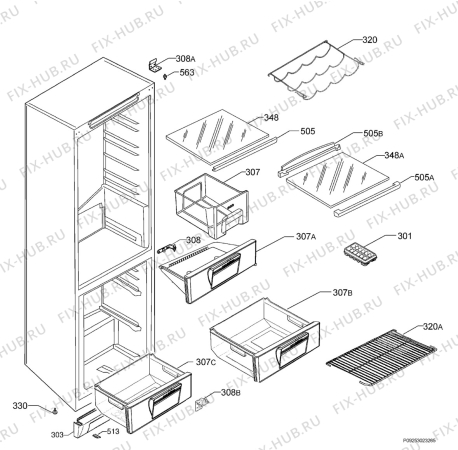 Взрыв-схема холодильника Electrolux ENA3440 - Схема узла Housing 001