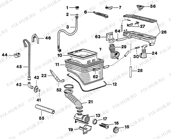 Взрыв-схема стиральной машины Electrolux WH2330 - Схема узла W30 Water details  D