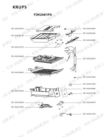 Схема №1 FDK241/1PA с изображением Петля для электровафельницы Krups TS-01036240