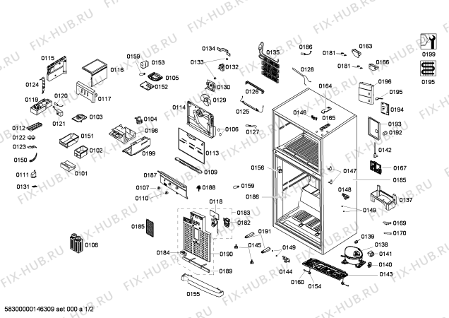 Схема №2 KD44NA71TH с изображением Держатель для холодильника Siemens 00679413