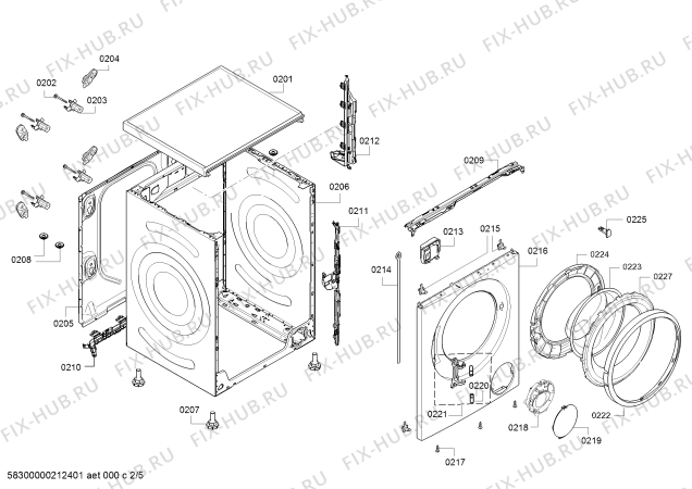 Схема №2 WAT286H9FF с изображением Панель управления для стиральной машины Bosch 11029299