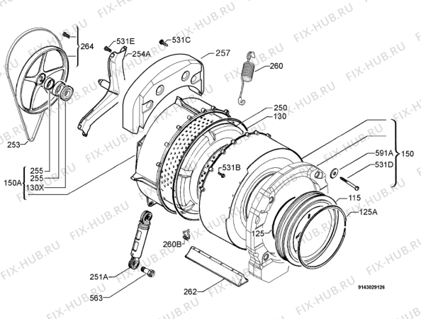 Взрыв-схема стиральной машины Privileg 706187_20679 - Схема узла Functional parts 267