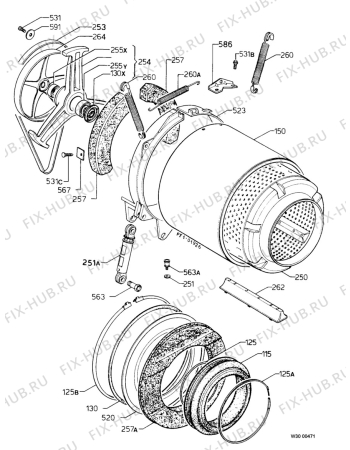 Взрыв-схема стиральной машины Zanker BETA2000S - Схема узла Drum