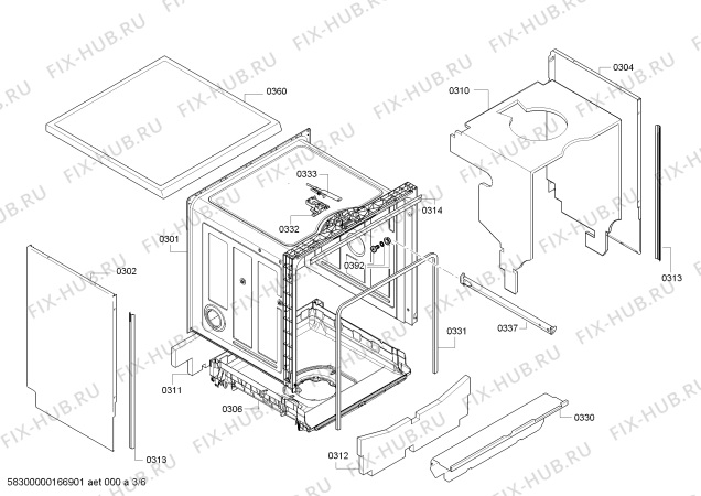 Схема №1 3VS300MY с изображением Панель управления для посудомоечной машины Bosch 00744179