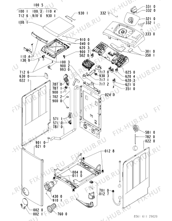 Схема №1 AWA 6112 с изображением Декоративная панель Whirlpool 481245212142