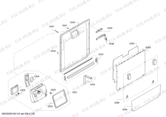 Схема №2 JS03IN52 с изображением Ручка для посудомоечной машины Bosch 00648524