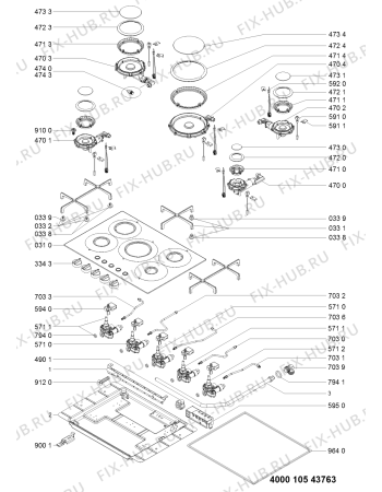 Схема №1 TGZ 5757 C/IXL с изображением Пламярассекатель для плиты (духовки) Whirlpool 481010559319