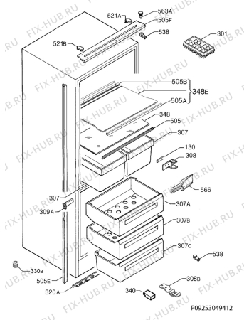 Взрыв-схема холодильника Aeg Electrolux SCS41800S0 - Схема узла Housing 001