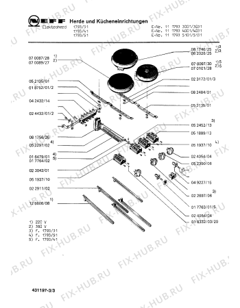 Взрыв-схема плиты (духовки) Neff 1117935131 1793/51 - Схема узла 03