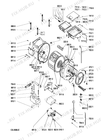 Взрыв-схема стиральной машины RADIOLA T 560 - Схема узла