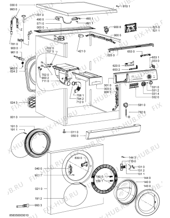 Схема №1 WAK 5410 DI с изображением Декоративная панель для стиралки Whirlpool 480111105217