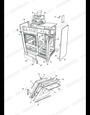 Взрыв-схема плиты (духовки) DELONGHI EGGW 854 - Схема узла 2