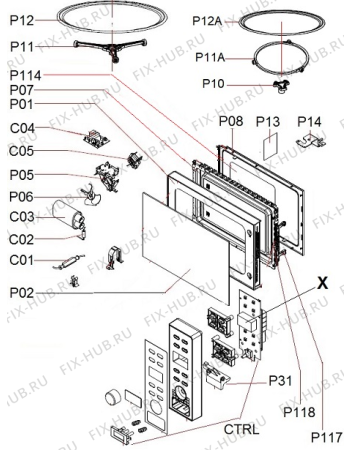 Схема №1 UMO20DB (506328) с изображением Дверца для микроволновки Gorenje 326232