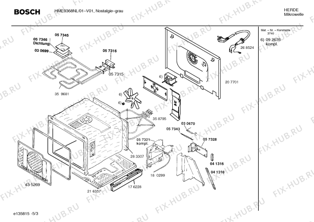 Взрыв-схема микроволновой печи Bosch HME9368NL - Схема узла 03