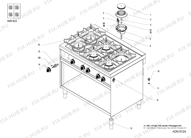 Схема №1 ADN 605 с изображением Рассекатель для плиты (духовки) Whirlpool 483286009296