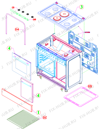 Схема №3 KK92202HW (354964) с изображением Фиксатор для электропечи Gorenje 417034