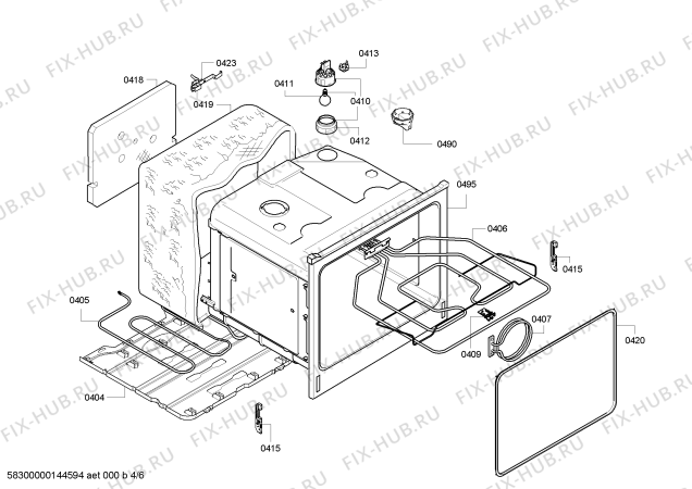 Схема №2 E93M43B3MK с изображением Крышка для духового шкафа Bosch 00681689