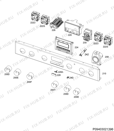 Взрыв-схема плиты (духовки) Aeg CCB6640ABW - Схема узла Command panel 037