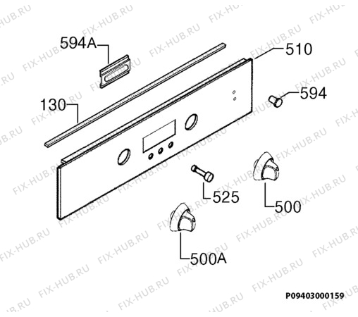 Взрыв-схема плиты (духовки) Electrolux EKD60008X - Схема узла Command panel 037