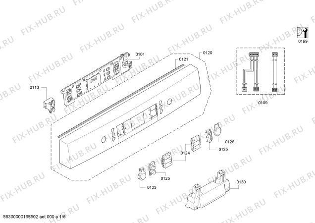 Схема №1 SMS68M12AU ActiveWater, Made in Germany с изображением Передняя панель для посудомойки Bosch 00746025