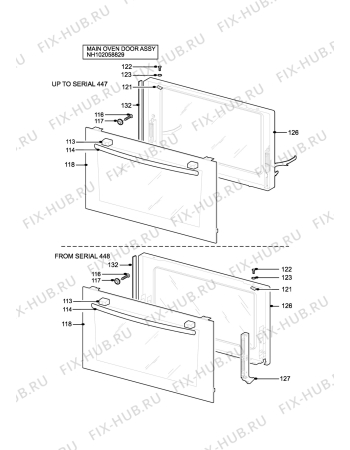 Взрыв-схема плиты (духовки) Electrolux EOG7330WL - Схема узла H10 Main Oven Door (large)